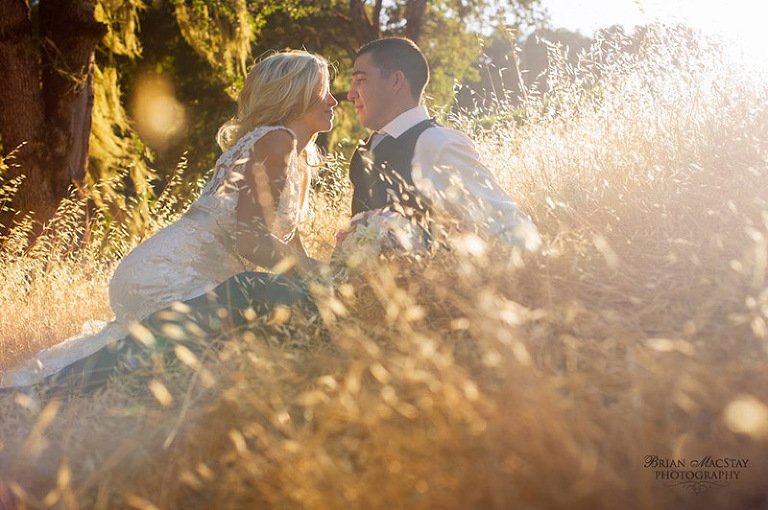 Romantic Photo of Wedding Couple in Hopland