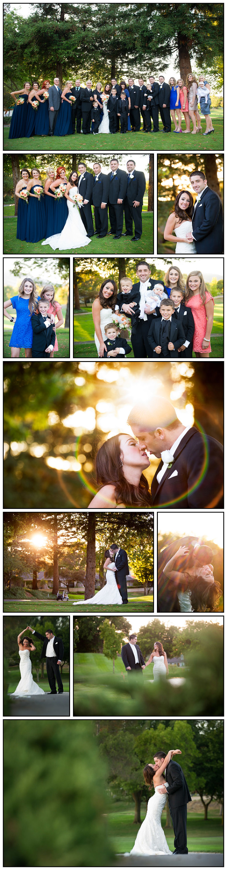 Formal wedding portraits and romantics at Crow Canyon Country Club in Danville