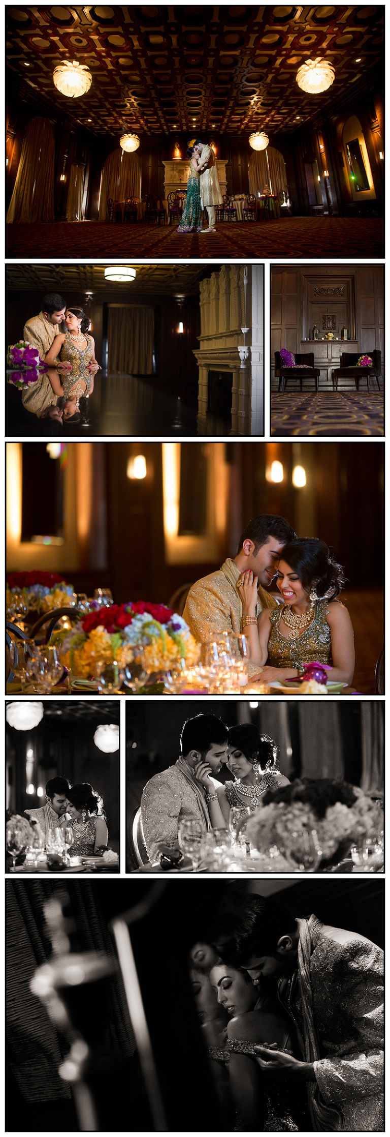 Indian wedding couple portraits from a styled shoot at the Julia Morgan Ballroom