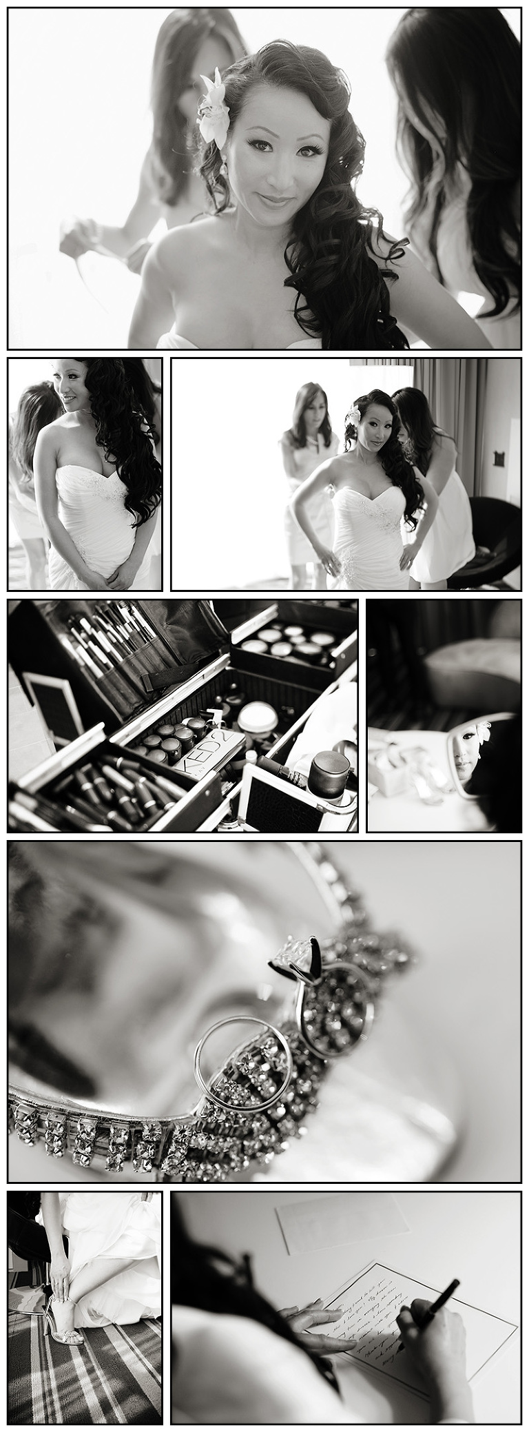 Laura Getting Ready for her wedding at the Hilton San Jose