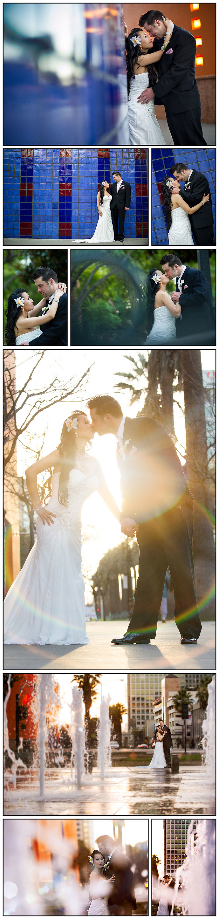 Romantic photos of Jason and Laura on their wedding day at Hilton San Jose