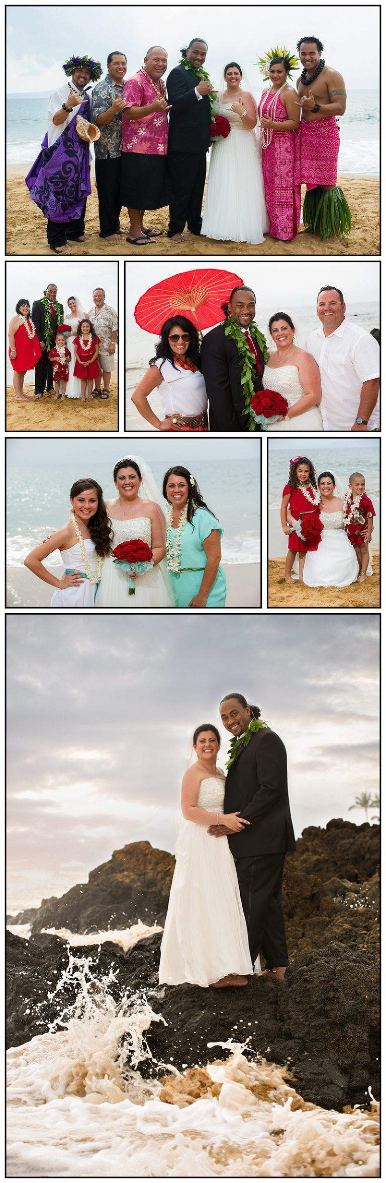 Formal wedding party portraits during a destination Wedding in Maui Hawaii at Wailea Marriott
