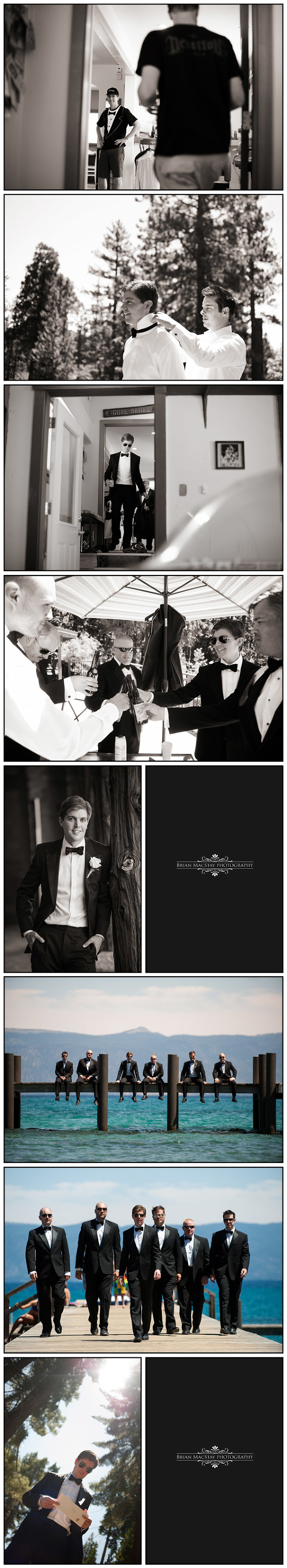 Groom Getting Ready Lake Tahoe sy Ehrman Mansion at Sugar Pine Point State Park in Tahoma 2