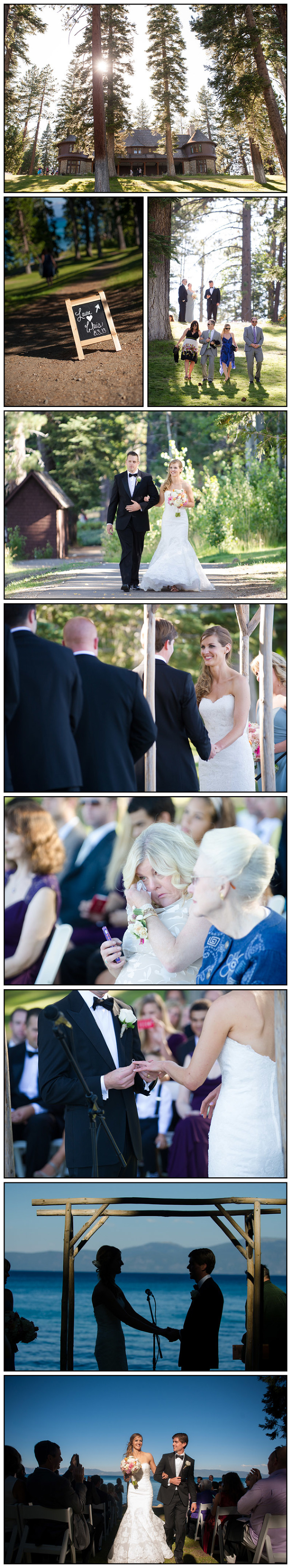 Wedding Ceremony in Lake Tahoe at Ehrman Mansion at Sugar Pine Point State Park in Tahoma