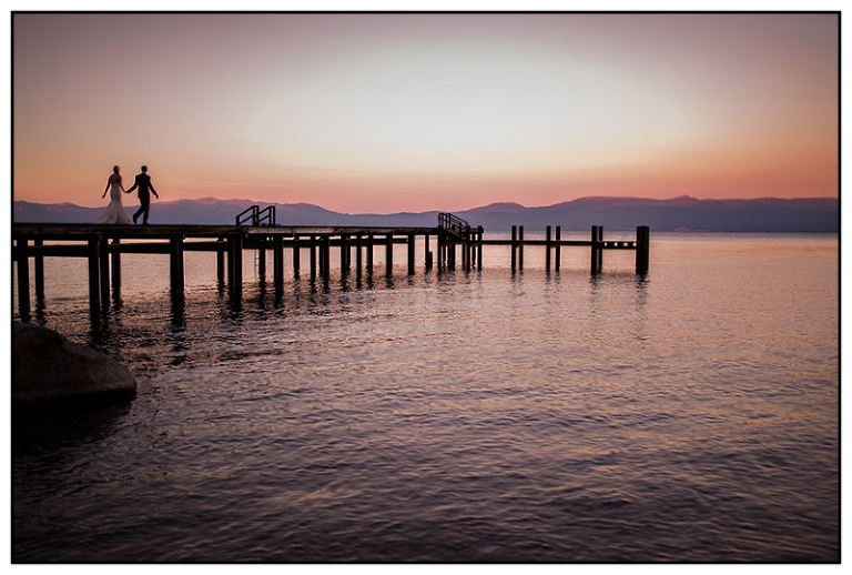 Wedding Portraits on the dock in Tahoe at Ehrman Mansion at Sugar Pine Point State Park in Tahoma 2
