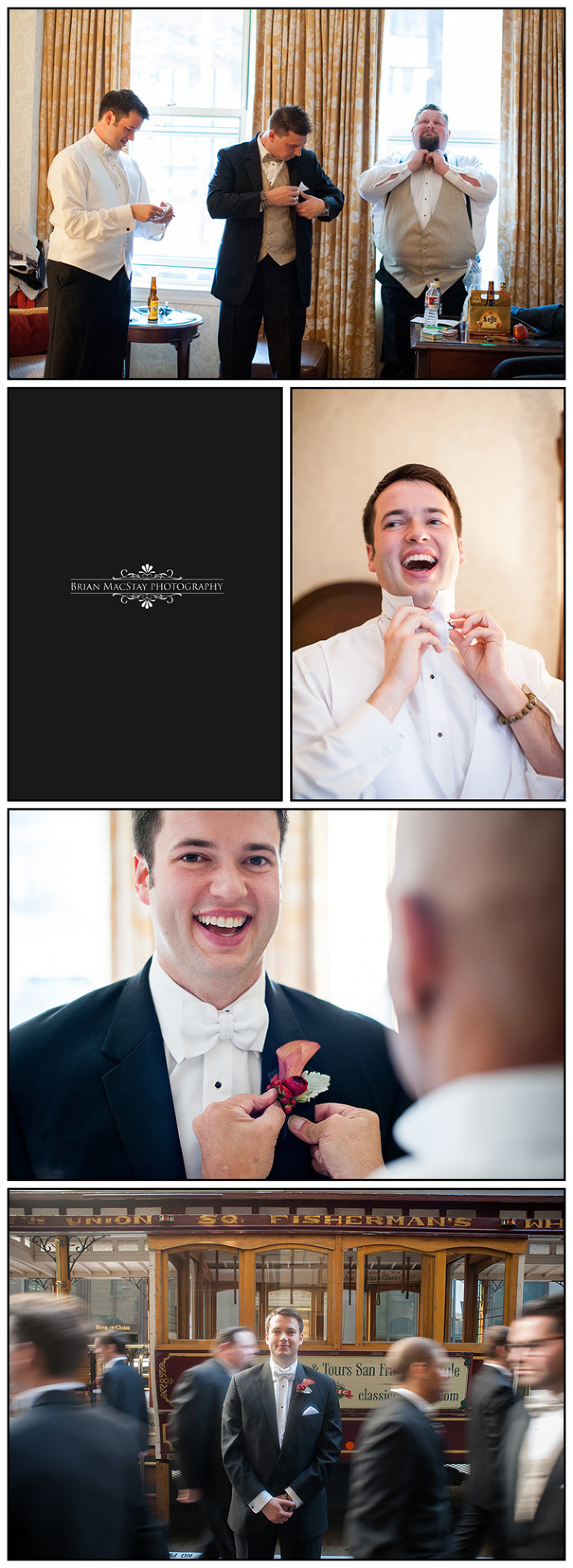 Groom Getting Ready for Wedding at Omni Hotel